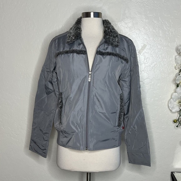 Tilt women’s gray sherpa nylon jacket M - Picture 1 of 5